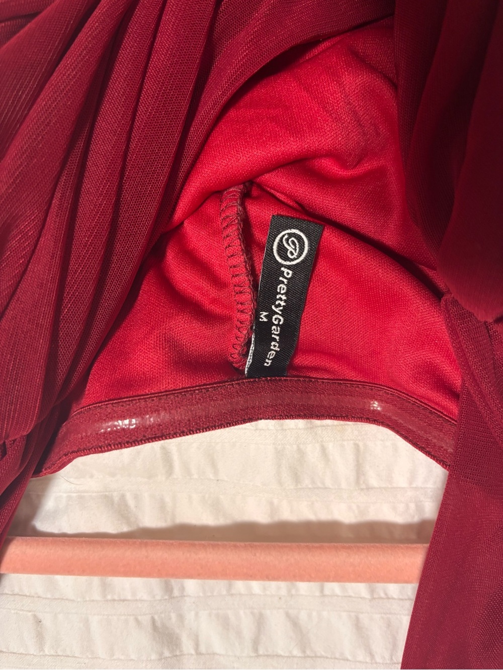 Red Ruched Midi Dress - Picture 6 of 6